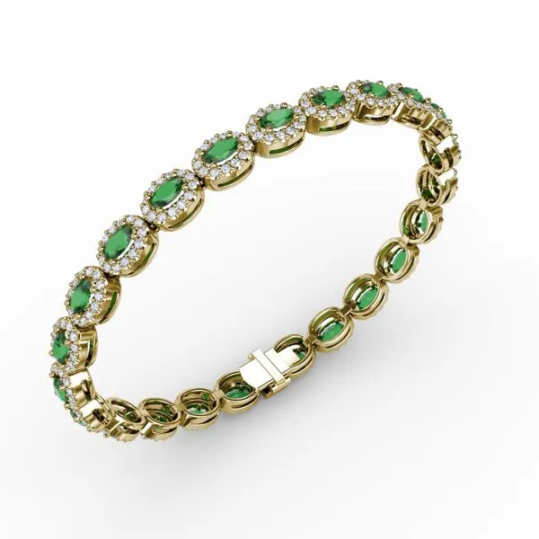 Striking Oval Emerald and Diamond Bracelet Image 2 Graham Jewelers Wayzata, MN