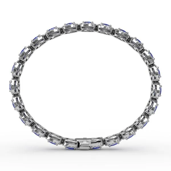 Striking Oval Sapphire and Diamond Bracelet Image 3 Castle Couture Fine Jewelry Manalapan, NJ