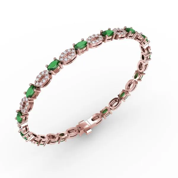 Interchanging Emerald and Diamond Bracelet  Image 2 Castle Couture Fine Jewelry Manalapan, NJ