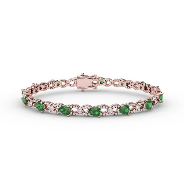 Emerald and Diamond Pear Shape Bracelet The Diamond Center Claremont, CA