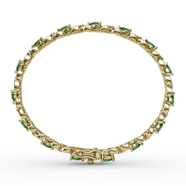 Emerald and Diamond Pear Shape Bracelet Image 3 Graham Jewelers Wayzata, MN