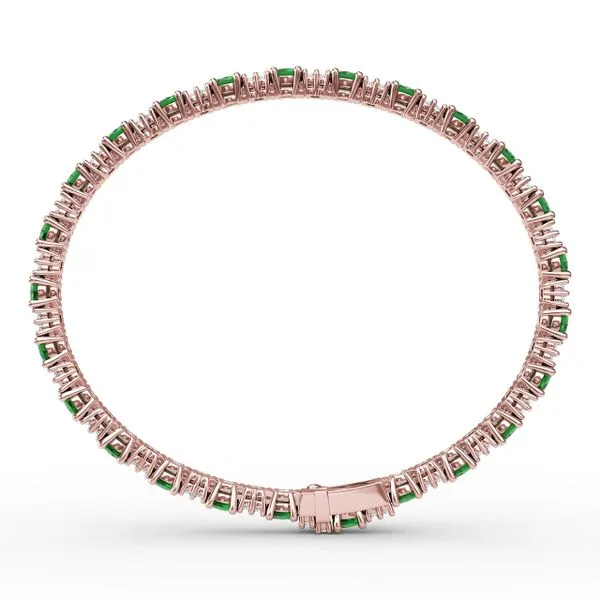 Alternating Emerald and Diamond Bracelet Image 3 Castle Couture Fine Jewelry Manalapan, NJ