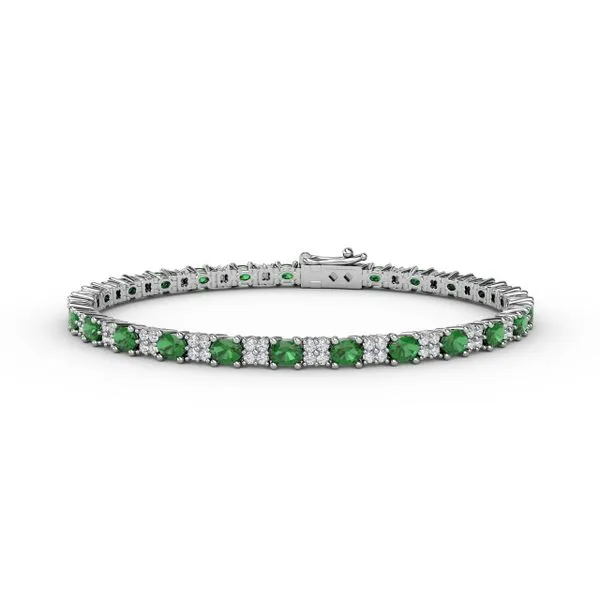 Alternating Emerald and Diamond Bracelet The Diamond Center Claremont, CA