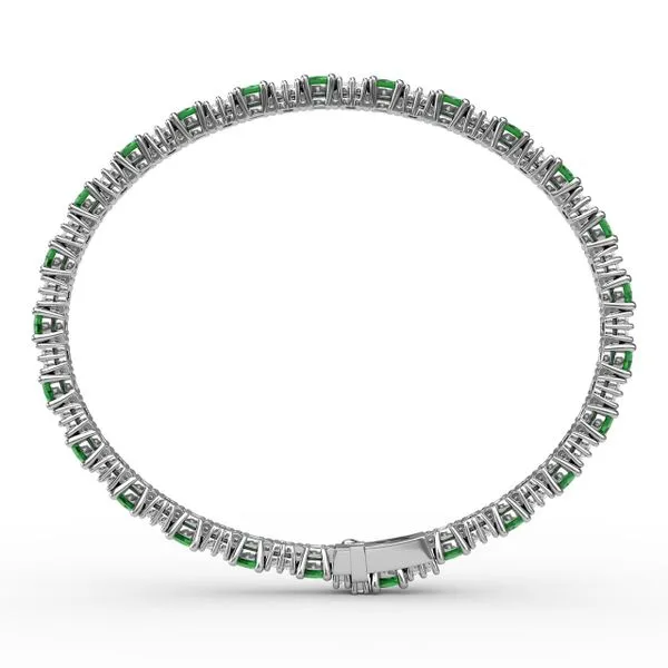Alternating Emerald and Diamond Bracelet Image 3 The Diamond Center Claremont, CA