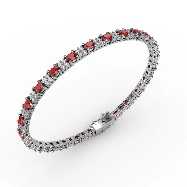 Alternating Ruby and Diamond Bracelet Image 2 Graham Jewelers Wayzata, MN