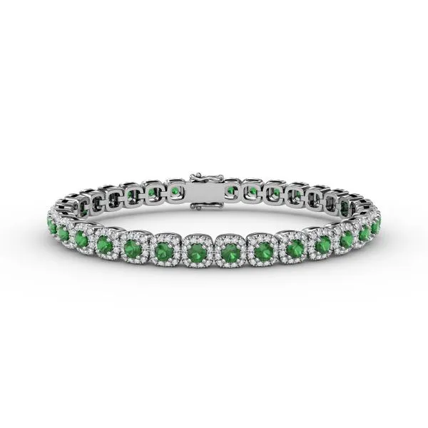 Cushion Cut Emerald and Diamond Bracelet The Diamond Center Claremont, CA