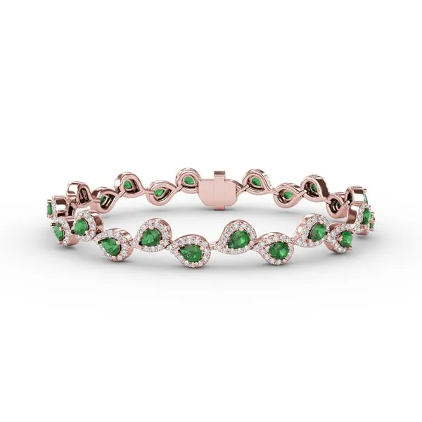 Decorated Emerald and Diamond Bracelet  Castle Couture Fine Jewelry Manalapan, NJ
