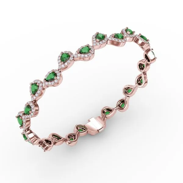 Decorated Emerald and Diamond Bracelet  Image 2 Castle Couture Fine Jewelry Manalapan, NJ