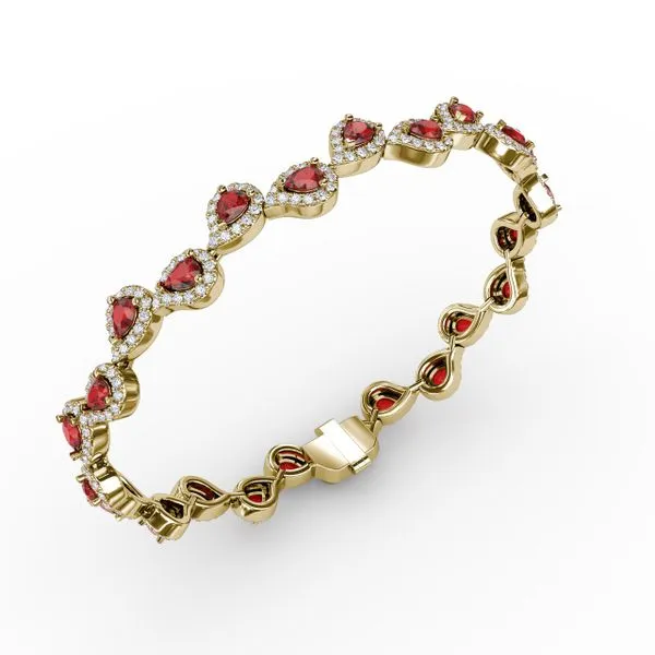 Decorated Ruby and Diamond Bracelet  Image 2 Quest Fine Jewelers Fairfax, VA