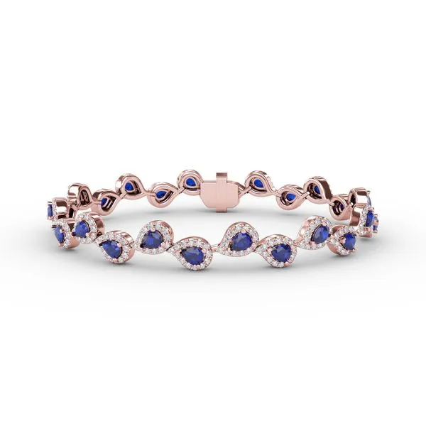 Decorated Sapphire and Diamond Bracelet  Gaines Jewelry FLINT, MI