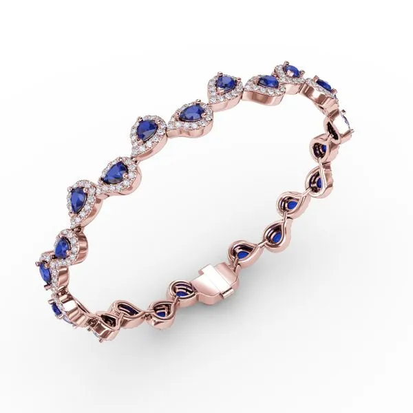 Decorated Sapphire and Diamond Bracelet  Image 2 Gaines Jewelry FLINT, MI