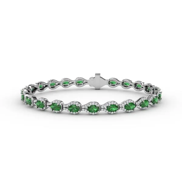 Pear-Shaped Diamond & Emerald Bracelet Steve Lennon & Co Jewelers  New Hartford, NY