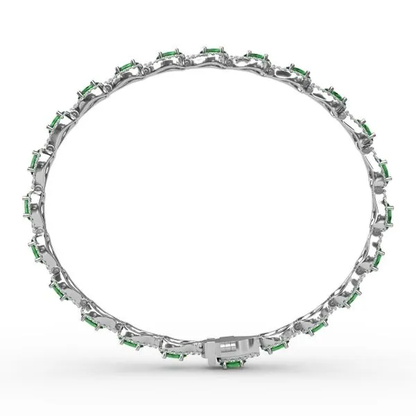 Pear-Shaped Diamond & Emerald Bracelet Image 3 Steve Lennon & Co Jewelers  New Hartford, NY