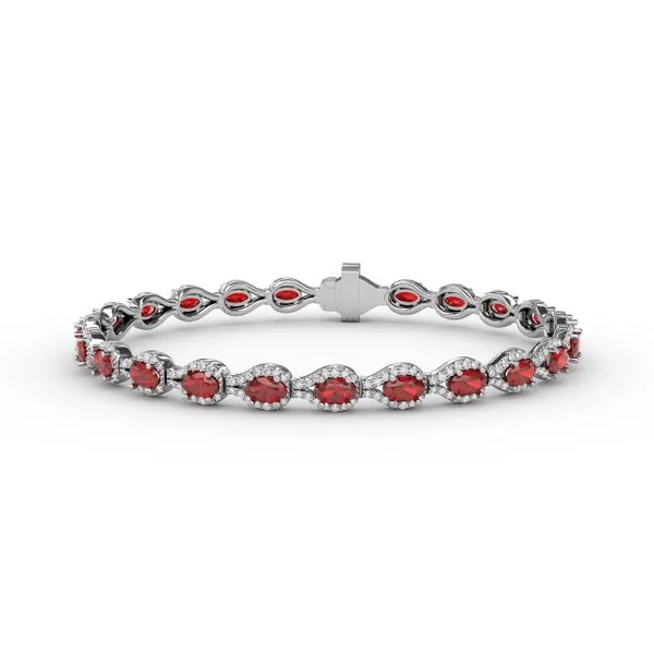Pear-Shaped Diamond & Ruby Bracelet The Diamond Center Claremont, CA