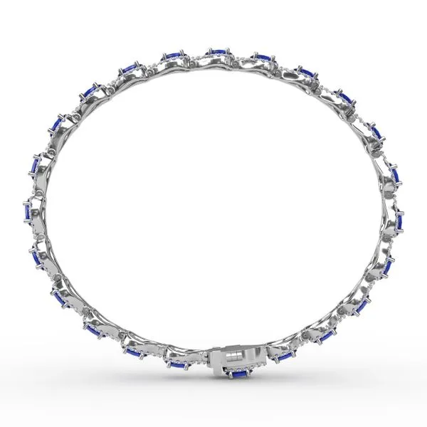 Pear-Shaped Diamond & Sapphire Bracelet Image 3 Castle Couture Fine Jewelry Manalapan, NJ