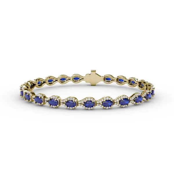 Pear-Shaped Diamond & Sapphire Bracelet Gaines Jewelry FLINT, MI