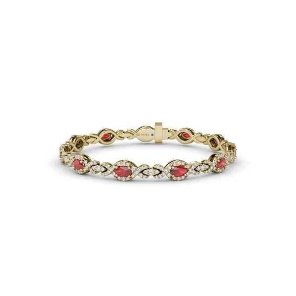 Love Knot Ruby and Diamond Bracelet The Diamond Center Claremont, CA