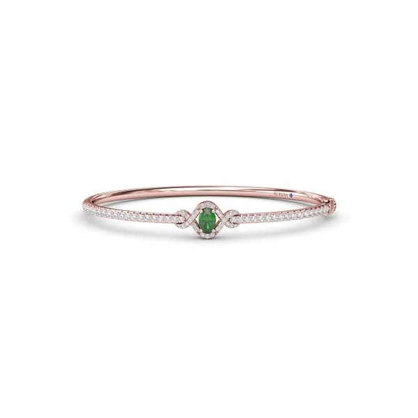 Love Knot Emerald and Diamond Bangle Bracelet Steve Lennon & Co Jewelers  New Hartford, NY