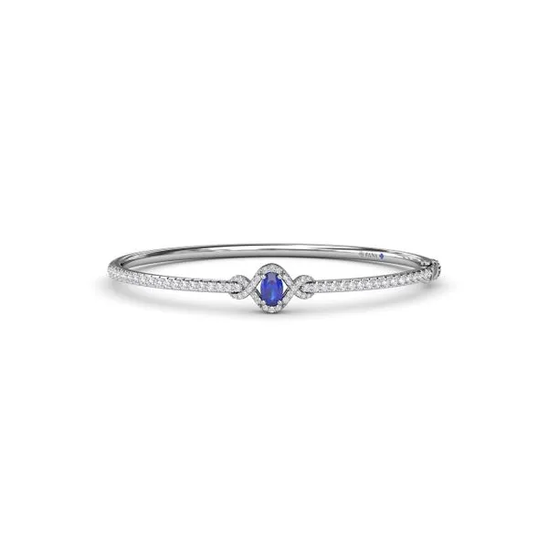 Love Knot Sapphire and Diamond Bangle Bracelet The Diamond Center Claremont, CA