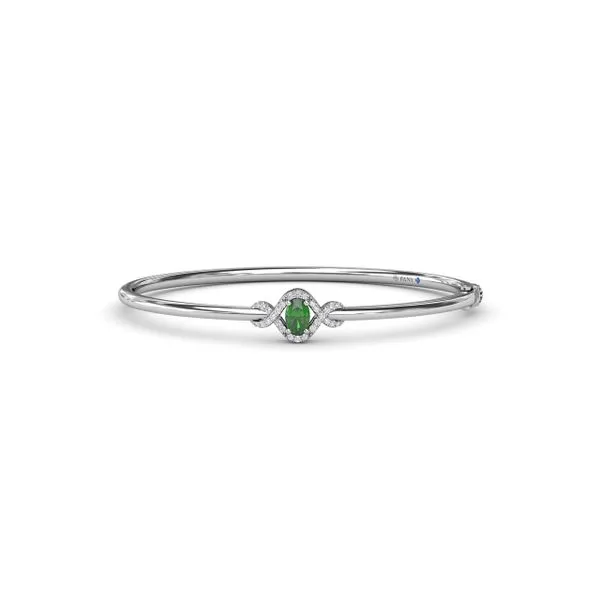 Love Knot Emerald and Diamond Bangle Bracelet The Diamond Center Claremont, CA