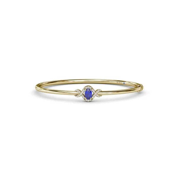 Love Knot Sapphire and Diamond Bangle Bracelet Quenan's Fine Jewelers Georgetown, TX
