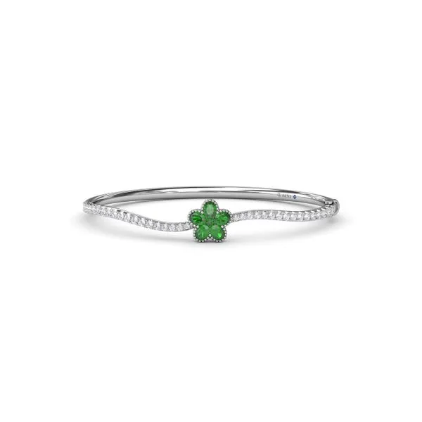 Magnolia Emerald and Diamond Wave Bangle Moore Jewelers Laredo, TX