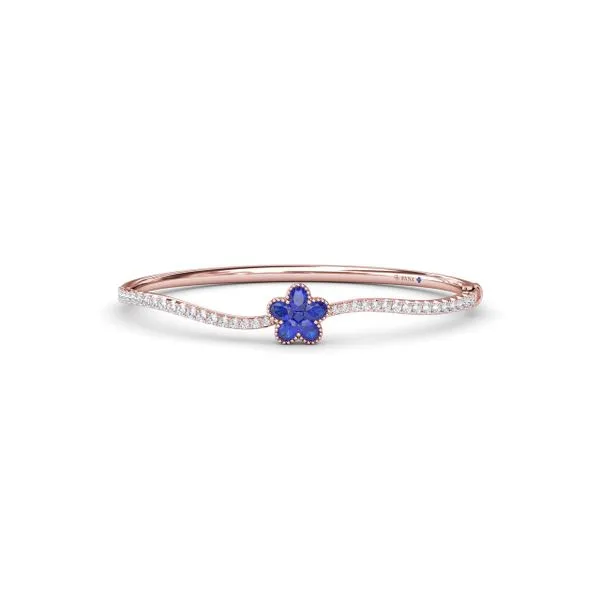 Magnolia Sapphire and Diamond Wave Bangle Steve Lennon & Co Jewelers  New Hartford, NY