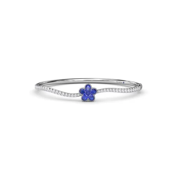 Magnolia Sapphire and Diamond Wave Bangle Quenan's Fine Jewelers Georgetown, TX