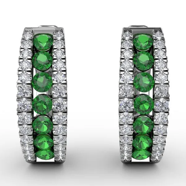 Channel Setting Wide Hoop Earring Castle Couture Fine Jewelry Manalapan, NJ