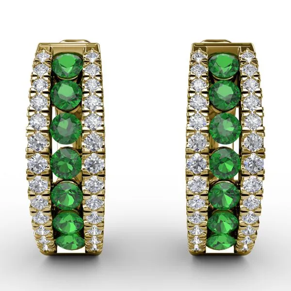 Channel Setting Wide Hoop Earring Castle Couture Fine Jewelry Manalapan, NJ