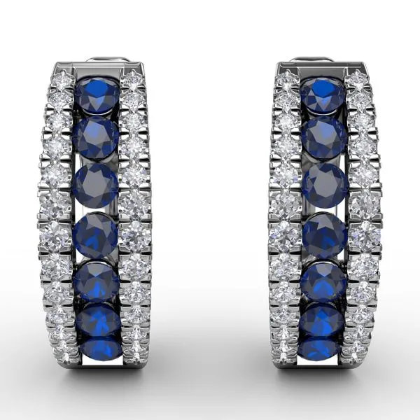 Channel Setting Wide Hoop Earring Gaines Jewelry FLINT, MI