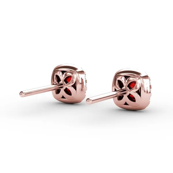 Cushion Cut Ruby Stud Earrings Image 3 Steve Lennon & Co Jewelers  New Hartford, NY
