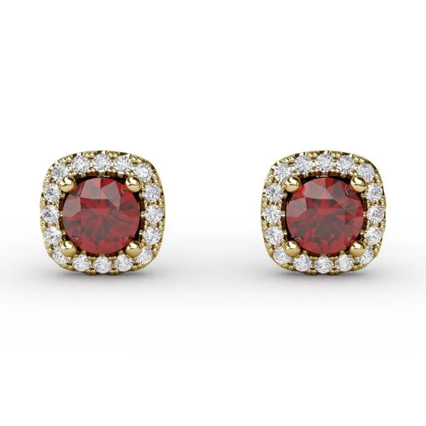 Cushion Cut Ruby Stud Earrings Steve Lennon & Co Jewelers  New Hartford, NY