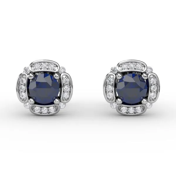 Vintage Channel Setting Stud Earrings