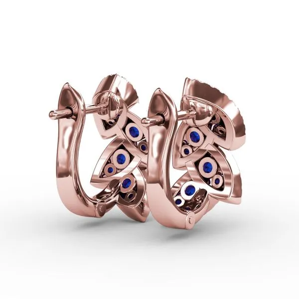 Glam Galore Sapphire and Diamond Leaf Earrings Image 3 Gaines Jewelry FLINT, MI