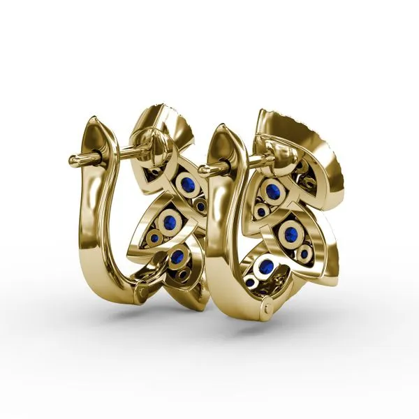 Glam Galore Sapphire and Diamond Leaf Earrings Image 3 Graham Jewelers Wayzata, MN
