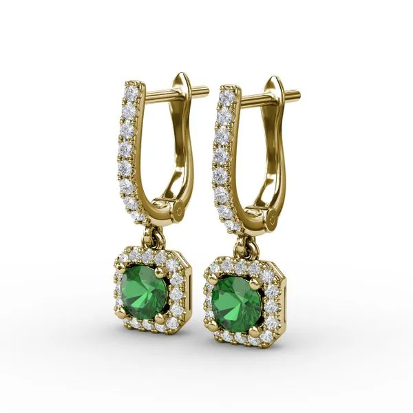 Cushion Cut Dangle Earrings Image 2 Castle Couture Fine Jewelry Manalapan, NJ