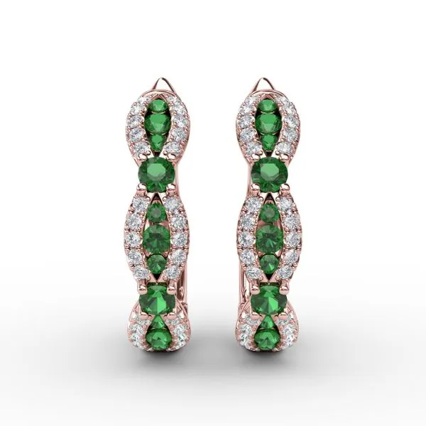 Vintage Emerald and Diamond Hoops  Castle Couture Fine Jewelry Manalapan, NJ