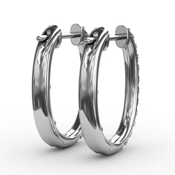 Alternaing Emerald and Diamond Hoop Earrings  Image 3 The Diamond Center Claremont, CA