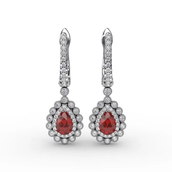 Pear-Shaped Ruby and Diamond Earrings  Castle Couture Fine Jewelry Manalapan, NJ