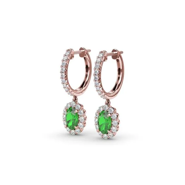 Dazzling Emerald and Diamond Drop Earrings Image 2 Quest Fine Jewelers Fairfax, VA