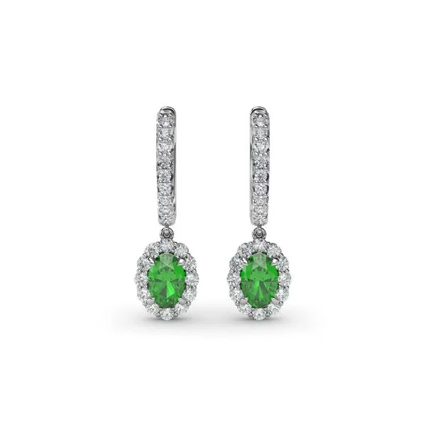 Dazzling Emerald and Diamond Drop Earrings The Diamond Center Claremont, CA