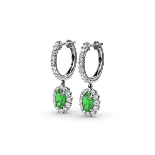 Dazzling Emerald and Diamond Drop Earrings Image 2 The Diamond Center Claremont, CA