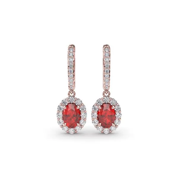 Dazzling Ruby and Diamond Drop Earrings The Diamond Center Claremont, CA