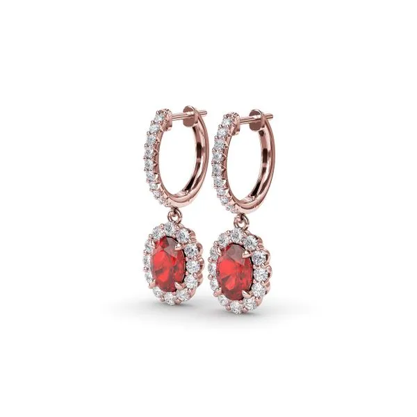 Dazzling Ruby and Diamond Drop Earrings Image 2 The Diamond Center Claremont, CA