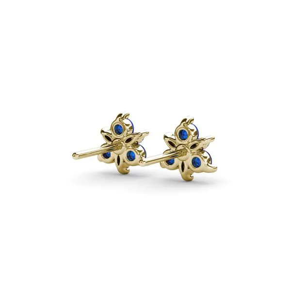Trio Stud Sapphire and Diamond Earrings Image 3 Quenan's Fine Jewelers Georgetown, TX