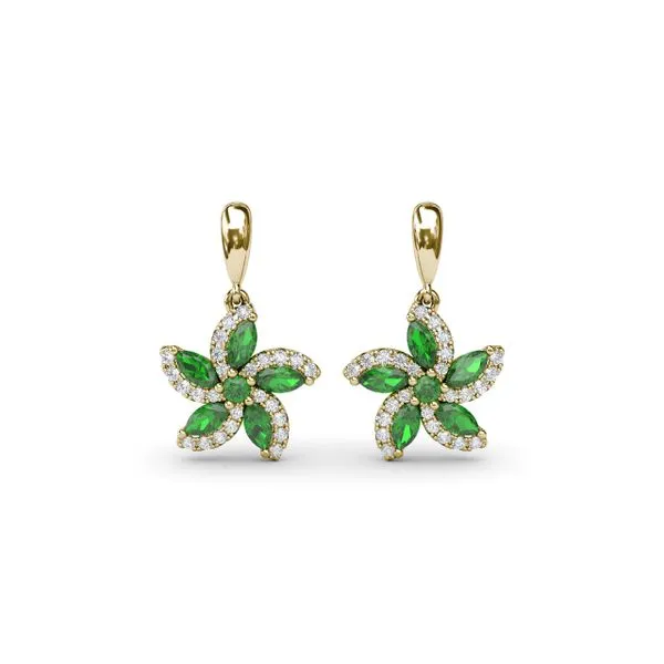 Emerald and Diamond Catalina Drop Earrings Steve Lennon & Co Jewelers  New Hartford, NY