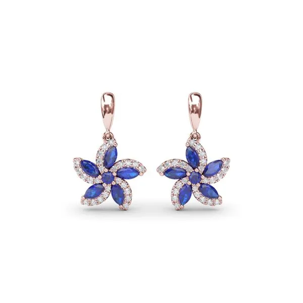 Sapphire and Diamond Catalina Drop Earrings Jim's Jewelers Tyler, TX