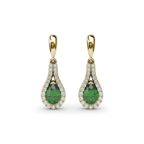 Glamourous Emerand and Diamond Wrap Earrings Moore Jewelers Laredo, TX