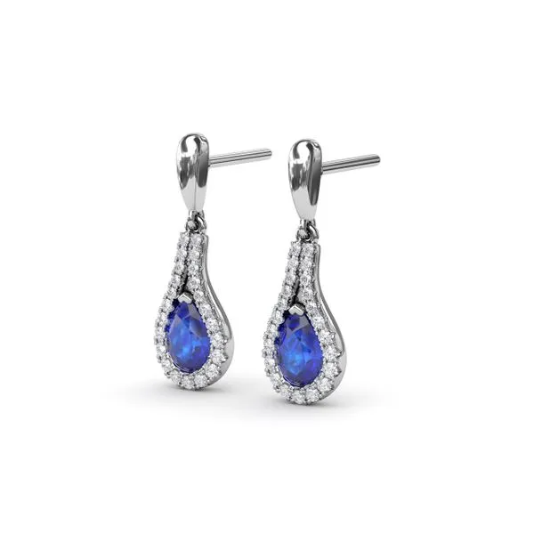 Glamourous Sapphire and Diamond Wrap Earrings Image 2 Moore Jewelers Laredo, TX